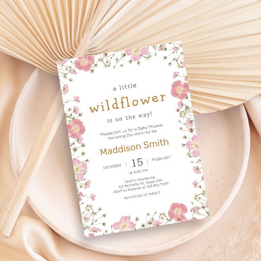 Little Wildflower Boho Baby Shower Einladung