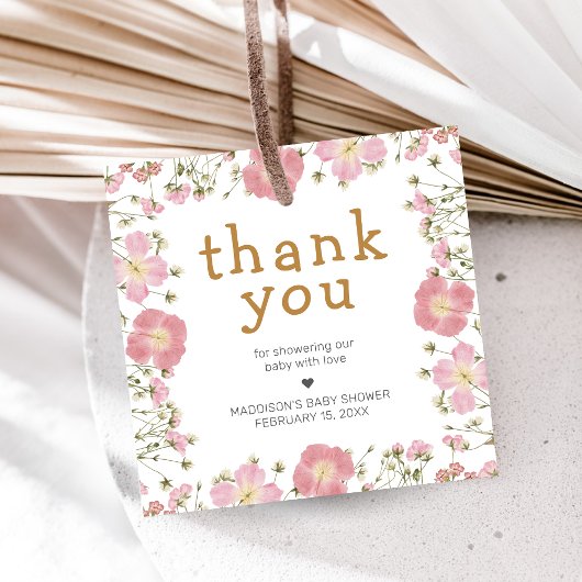 Little Wildflower Boho Baby Shower Geschenkanhänger