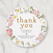 Little Wildflower Boho Baby Shower Geschenkanhänger (Vorderseite)