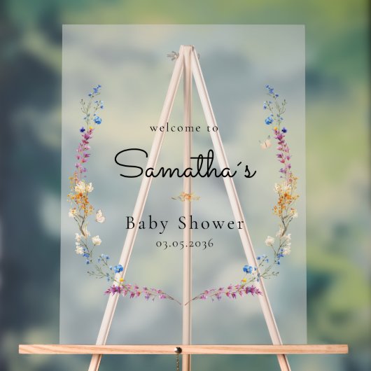 Little Wildflower Boho Dream - Baby Shower Acrylschild (Neutral)