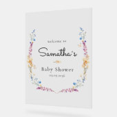 Little Wildflower Boho Dream - Baby Shower Acrylschild (Winkel)