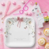 Little Wildflower Butterfly Girl Baby Shower Pappteller (Party)