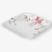 Little Wildflower Butterfly Girl Baby Shower Pappteller (Gewinkelt)