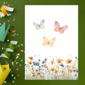 Little Wildflower Butterfly Meadow 1st Birthday Einladung