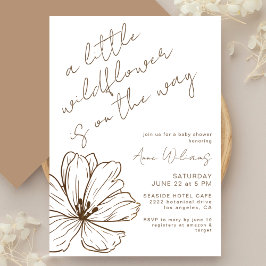 Little Wildflower Neutral Handwritten Baby Shower Einladung
