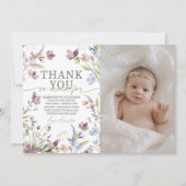 Little Wildflower Photo Thank You Card Einladung (Vorderseite)