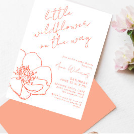 Little Wildflower Pink Handwritten Baby Shower Einladung