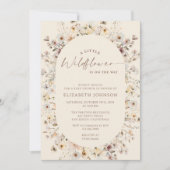 Little Wildflower Rustic QR Code Baby Shower Einladung (Vorderseite)