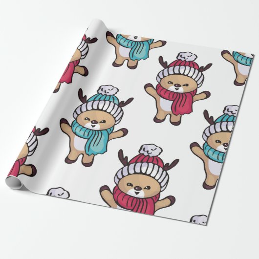 Little Winter Fawns Geschenkpapier (Ungerollt)
