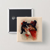 Little Witch Girl Button (Vorne & Hinten)