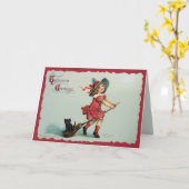 Little Witch Girl Karte (Gelbe Blume)