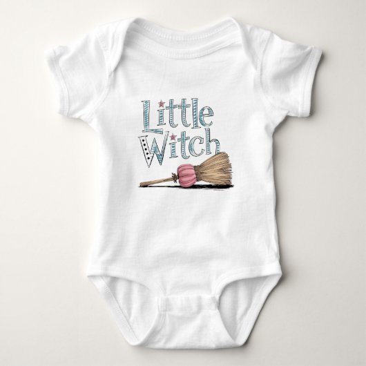 Little Witch Groovy Halloween Baby Strampler (Vorderseite)