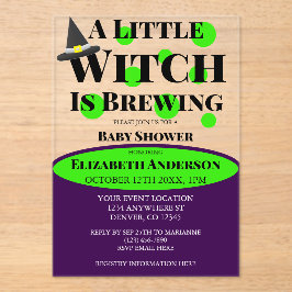 Little Witch is Brewing Halloween Baby Shower Acryleinladungen