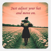 Little Witch Quadratischer Aufkleber (Vorderseite)