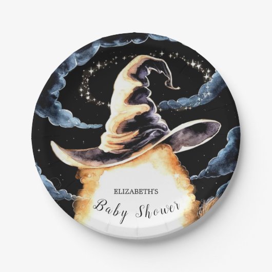 Little Wizard Hat Baby Dusche Pappteller (Vorderseite)