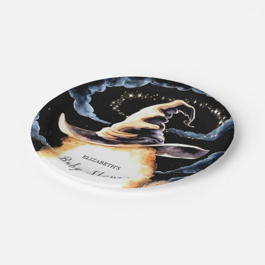 Little Wizard Hat Baby Dusche Pappteller (Schrägansicht)