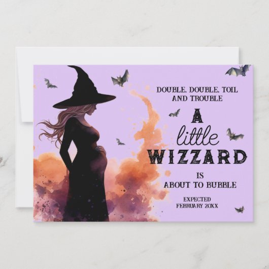 Little WIzzard Halloween Custom Foto Pregnancy Ankündigung (Vorderseite)