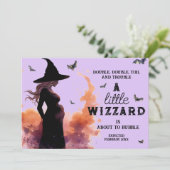 Little WIzzard Halloween Custom Foto Pregnancy Ankündigung (Stehend Vorderseite)