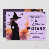Little WIzzard Halloween Custom Foto Pregnancy Ankündigung (Vorne/Hinten)