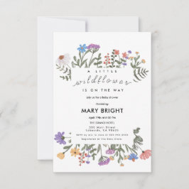 Little Wldflower Theme Field Baby Shower Einladung
