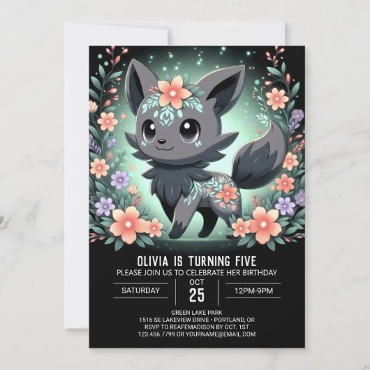 Little Wolf Digital Geburtstag Einladung (Vorderseite)