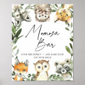Little Woodland Baby Shower Mimosa Bar Sign Poster (Vorne)