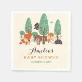 Little Woodland Friends Baby Shower Napkins Serviette (Vorderseite)