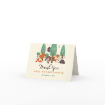 Little Woodland Friends Kinderdusche Danke Karte