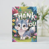 Little Woodland Wolf Dankeskarte (Stehend Vorderseite)