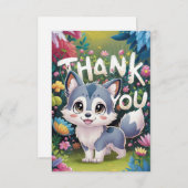 Little Woodland Wolf Dankeskarte (Vorne/Hinten)