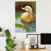 Little Yellow Duckie - AI Fantasy Art Still Life Poster (Heimbüro)