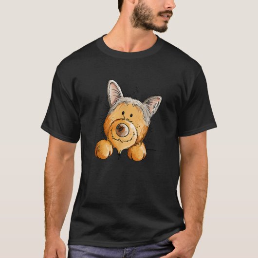 Little Yorkshire Terrier Head I Dog Friend T-Shirt (Vorderseite)