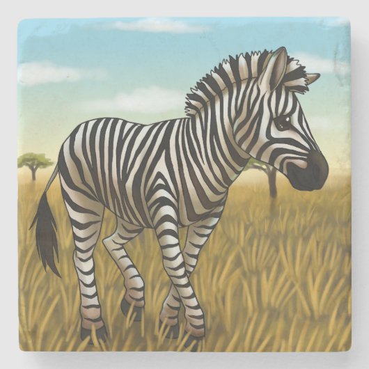 Little Zebra stone coaster Steinuntersetzer (Vorderseite)