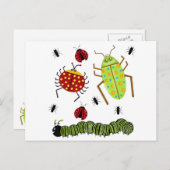 Littlebeane Bugs Insekten Ladybug Ant Raupe Postkarte (Vorne/Hinten)