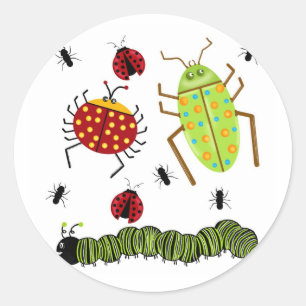 Littlebeane Bugs Insekten Ladybug Ant Raupe Runder Aufkleber