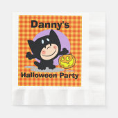LittleBoyinKostüm w/Pumpkin OrangeGingham Napkins Serviette (Vorderseite)