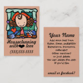 LittleGirlie, der förderndes card_peach Haus putzt Visitenkarte (Vorne/Hinten)