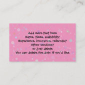 LittleGirlie Designerverfasser-Buchhalter-Süsse Visitenkarte (Rückseite)