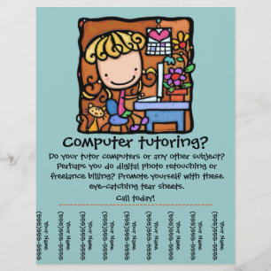 LittleGirlie ist ein Computertutor! Passe es an Flyer