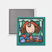 LittleGirlie ist ein sauberer Freak! AQUAMARIN Magnet (Vorderseite/Rückseite)