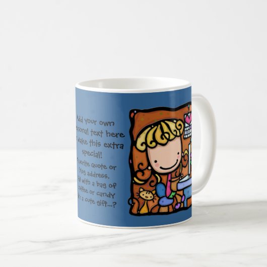 LittleGirlie Lieben blog auf ihrem Computer Kaffeetasse (VorderseiteRechts)