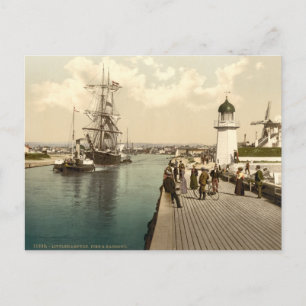 Littlehampton Pier und Hafen, England Postkarte