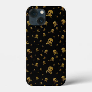 Littles Golden Glitter Piraten Totenköpfe auf Schw Case-Mate iPhone Hülle