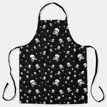 Littles White Pirates Skulls auf schwarzem Hinterg