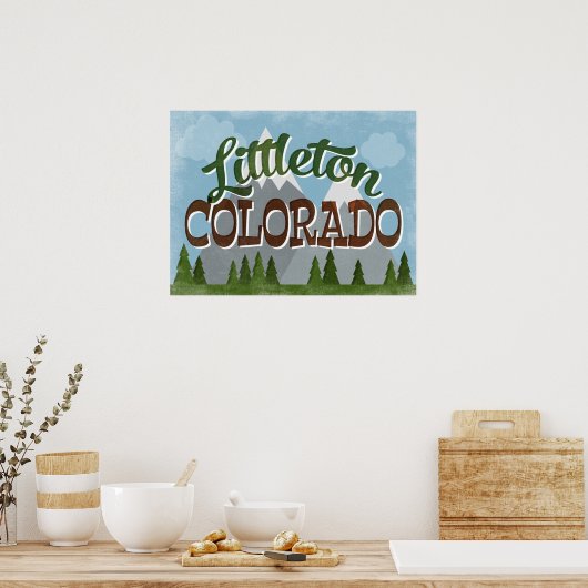 Littleton Colorado Snowy Mountains Poster (Küche)