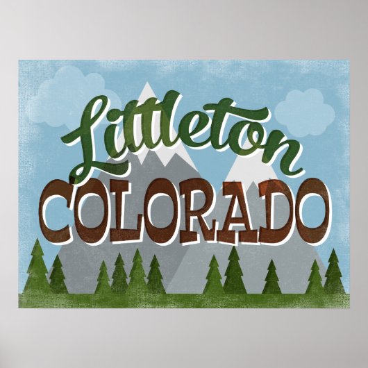 Littleton Colorado Snowy Mountains Poster (Vorne)