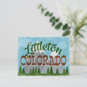 Littleton Colorado Snowy Mountains Postkarte (Stehend Vorderseite)