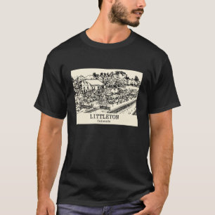Littleton Colorado Vintage-Skyline-Zeichnung T-Shirt