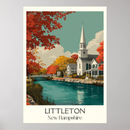 Littleton New Hampshire Flusstown Poster