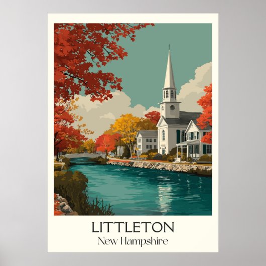 Littleton New Hampshire River Town Poster (Vorne)